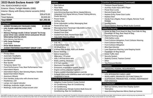 2023 Buick Enclave Avenir AWD