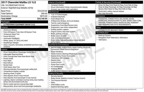 2017 Chevrolet Malibu 1LS