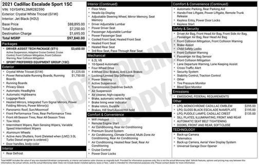 2021 Cadillac Escalade Sport