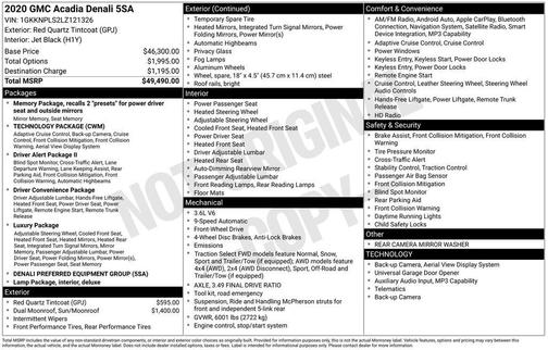2020 GMC Acadia Denali