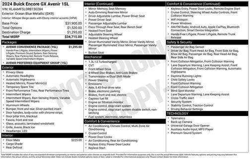 Ocean Blue Metallic 2024 Buick Encore GX Avenir