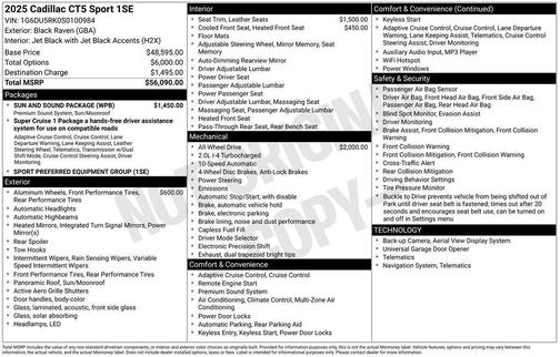 2025 Cadillac CT5 Sport