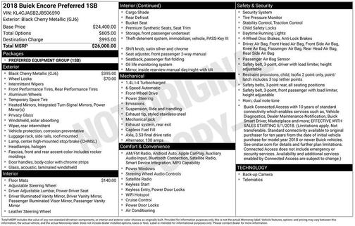 Black Cherry Metallic 2018 Buick Encore Preferred