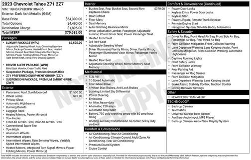 2023 Chevrolet Tahoe 4WD Z71