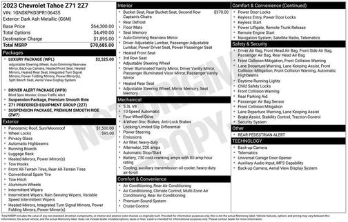 2023 Chevrolet Tahoe 4WD Z71