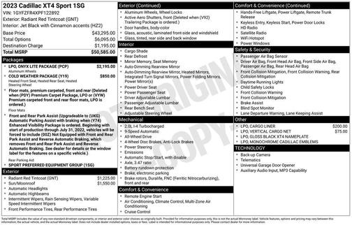 Radiant Red Tintcoat 2023 Cadillac XT4 Sport