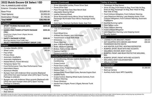 2022 Buick Encore GX Select