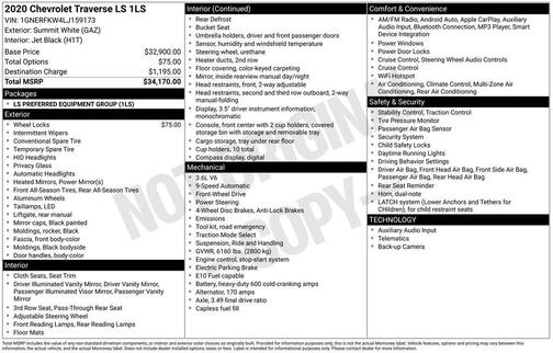 2020 Chevrolet Traverse LS