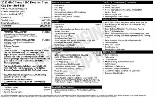 Onyx Black 2023 GMC Sierra 1500 Elevation