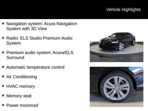Black 2021 Acura TLX Technology