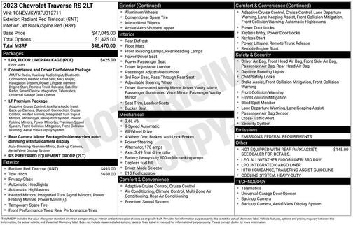 2023 Chevrolet Traverse RS