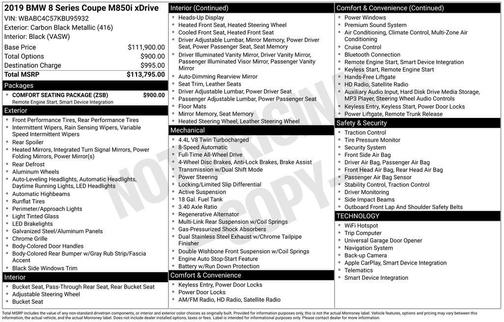2019 BMW M850 xDrive