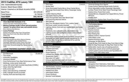 2013 Cadillac ATS 2.0L Turbo Luxury