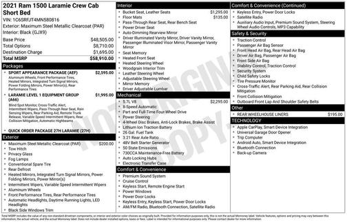 Maximum Steel Metallic Clearcoat 2021 RAM 1500 Laramie