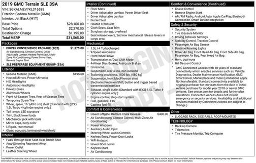 Sedona Metallic 2019 GMC Terrain SLE