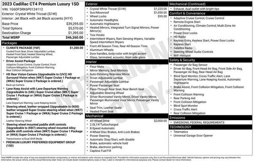2023 Cadillac CT4 Premium Luxury