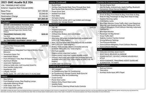 2021 GMC Acadia AWD SLE