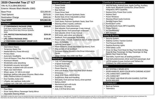 Mosaic Black Metallic 2020 Chevrolet Trax LT