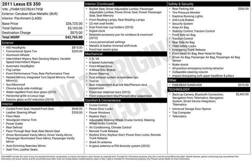 2011 Lexus ES 350 Base