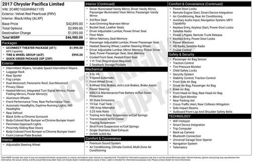 2017 Chrysler Pacifica Limited