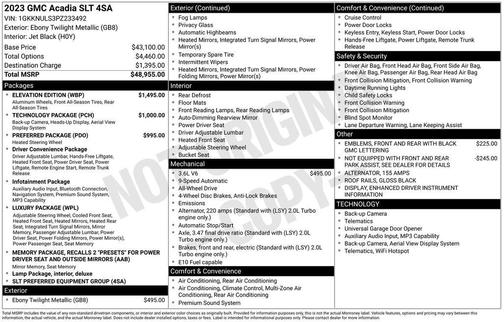 2023 GMC Acadia AWD SLT