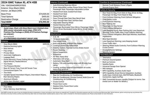 2024 GMC Yukon XL 4WD AT4