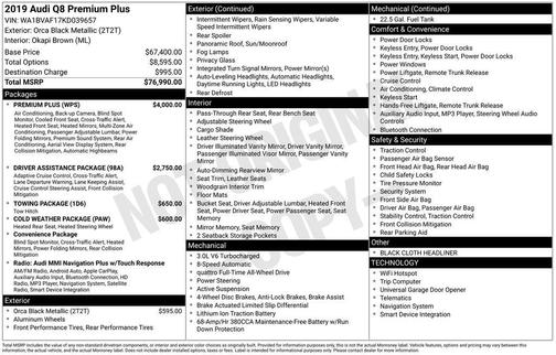 2019 Audi Q8 3.0T Premium Plus