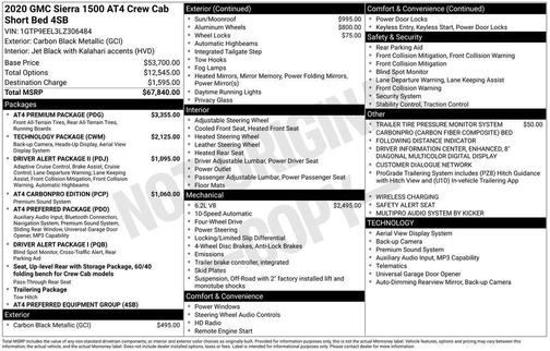 2020 GMC Sierra 1500 AT4