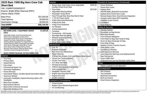 2025 RAM 1500 Big Horn/Lone Star