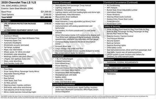 2020 Chevrolet Trax LS