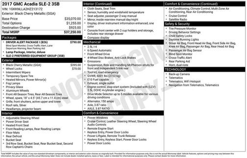 2017 GMC Acadia SLE-2