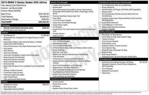 Jet Black 2014 BMW 320 i