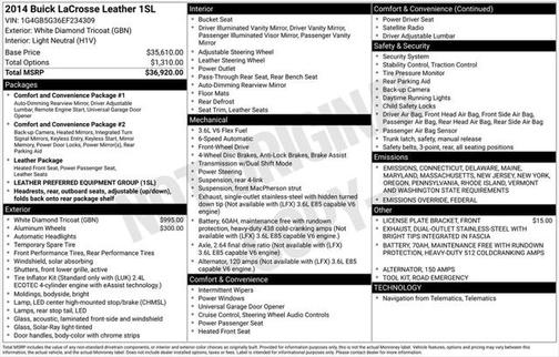 2014 Buick LaCrosse Leather