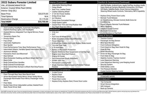 2022 Subaru Forester Limited