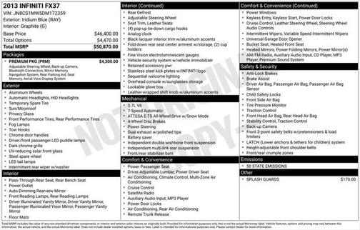 2013 INFINITI FX37 Base