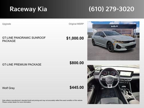 Wolf Gray 2024 Kia K5 GT-Line