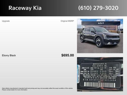 Ebony Black 2026 Kia EV9 Wind
