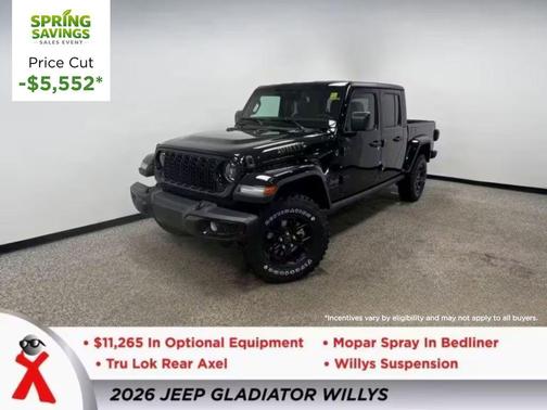 Black 2026 Jeep Gladiator Sport