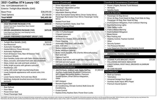 2021 Cadillac XT4 Luxury
