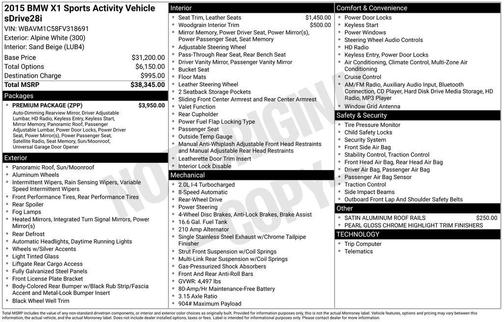 2015 BMW X1 sDrive28i