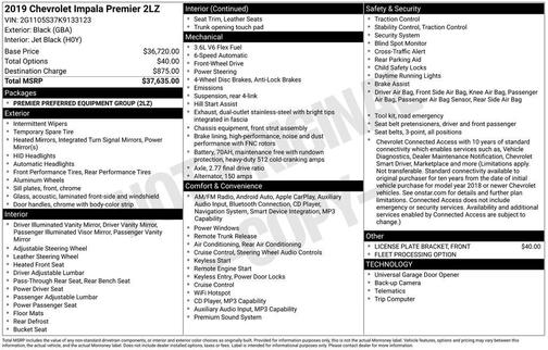 2019 Chevrolet Impala Premier 2LZ