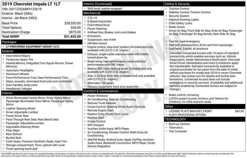 2019 Chevrolet Impala 1LT