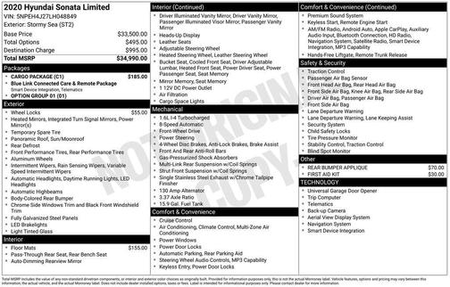 2020 Hyundai SONATA Limited