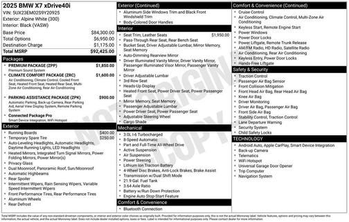 2025 BMW X7 xDrive40i