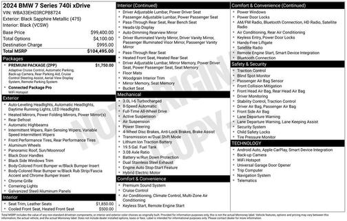 2024 BMW 740 i xDrive