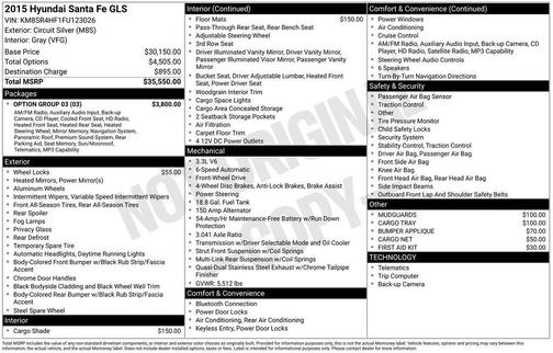 2015 Hyundai SANTA FE GLS