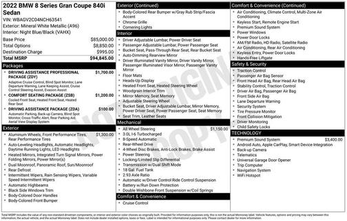 2022 BMW 840 Gran Coupe i