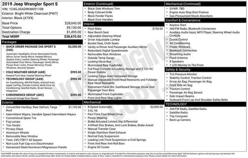 2019 Jeep Wrangler Sport