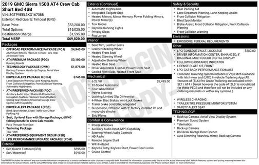 2019 GMC Sierra 1500 AT4