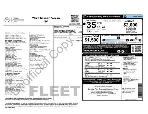2025 Nissan Versa 1.6 SV